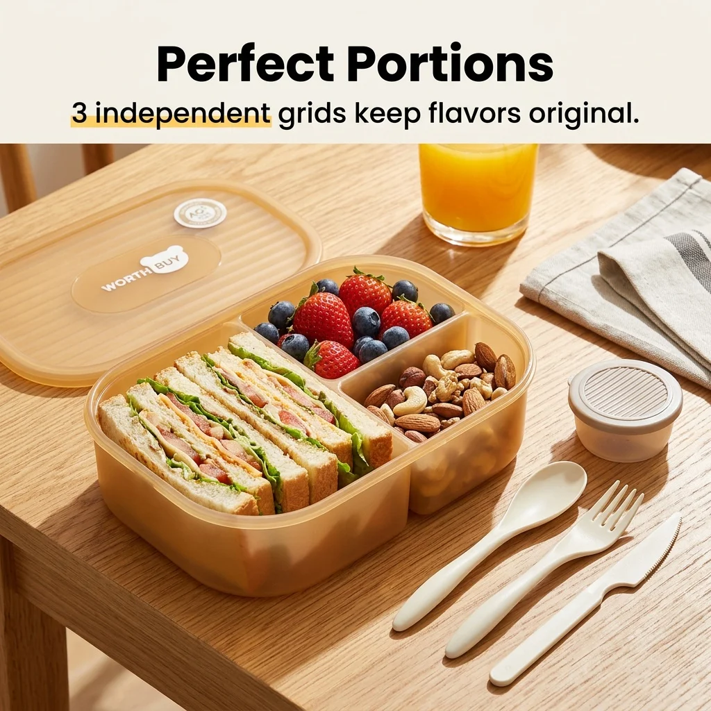 Divided Plastic Bento Box 3 Co - огляд і ціна Meal Prep Or Prep Meal