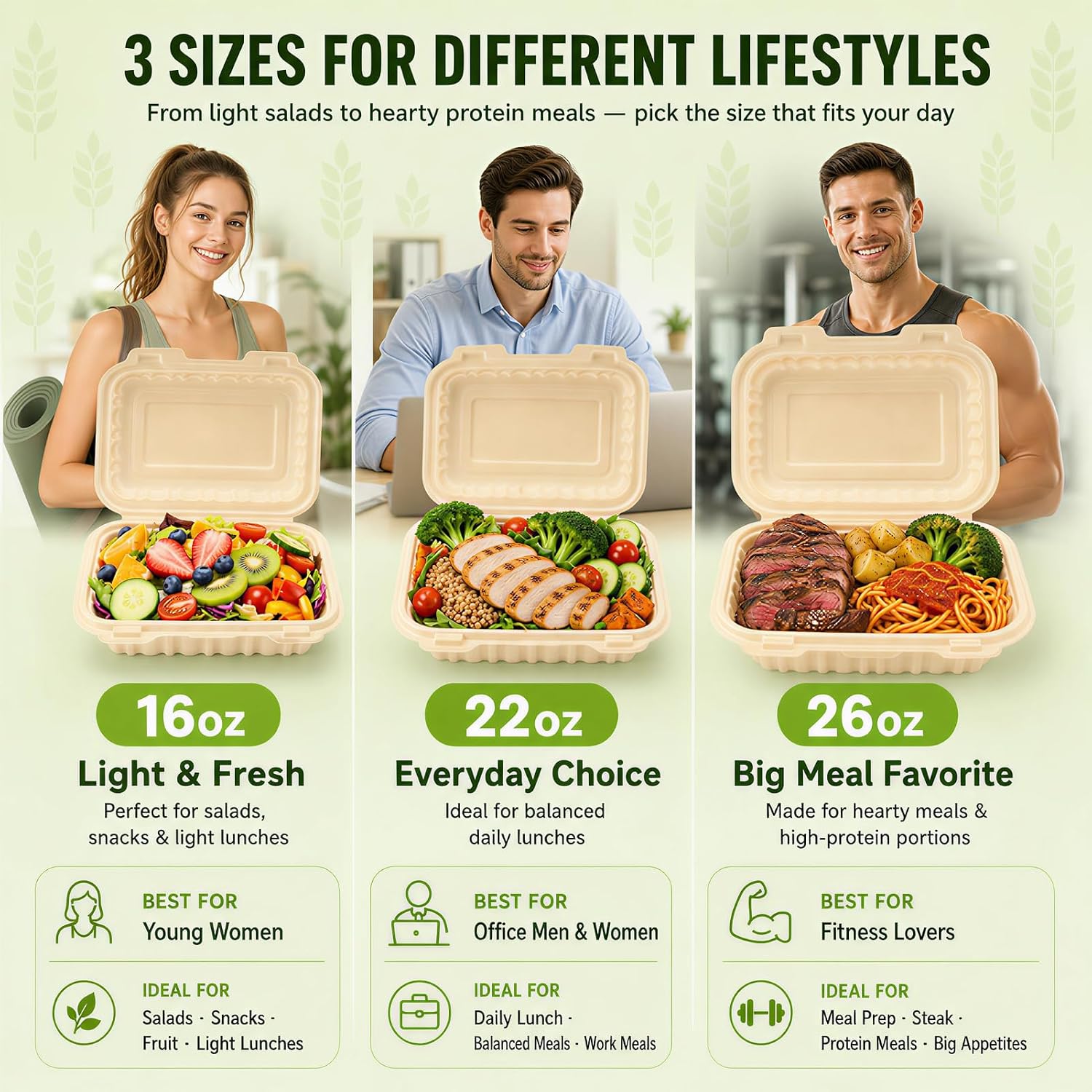 50 Pack 16oz Clamshell Take Ou - огляд і ціна Meal Prep With Rice